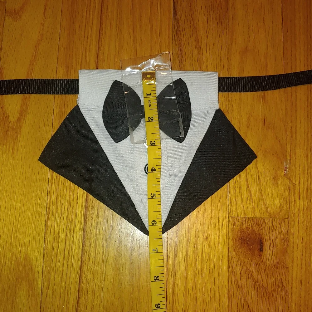 DOG MEDIUM Removable Tuxedo Collar Pet Wedding Black Tie Affair Dress Code